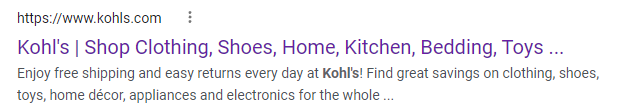 kohls homepage title